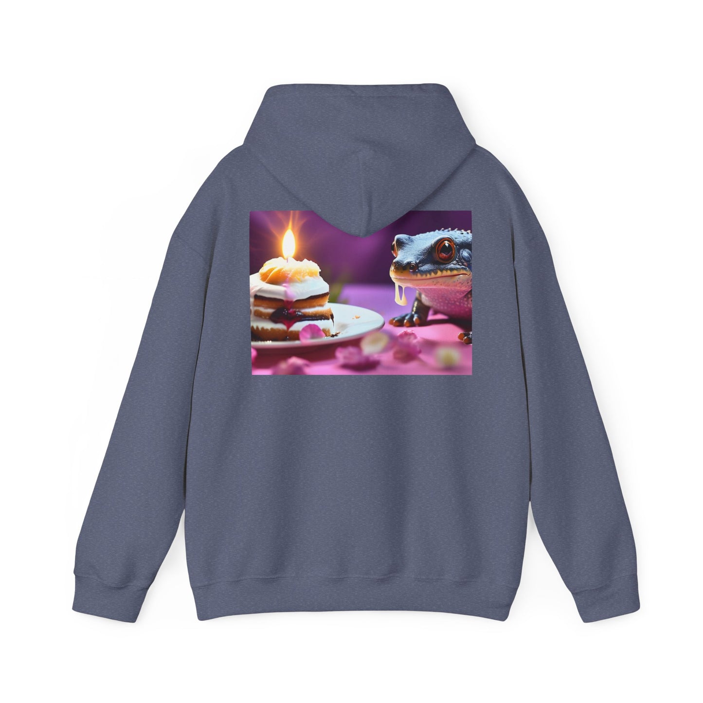 Unisex Heavy Blend™ Hooded Sweatshirt-Salamander Enjoying Cake