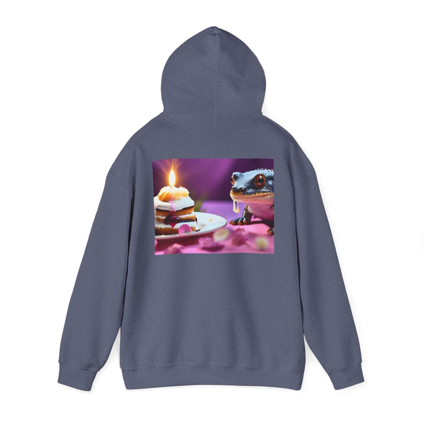 Unisex Heavy Blend™ Hooded Sweatshirt-Salamander Enjoying Cake