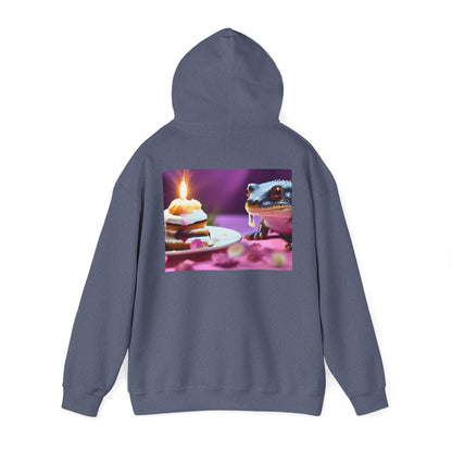 Unisex Heavy Blend™ Hooded Sweatshirt-Salamander Enjoying Cake