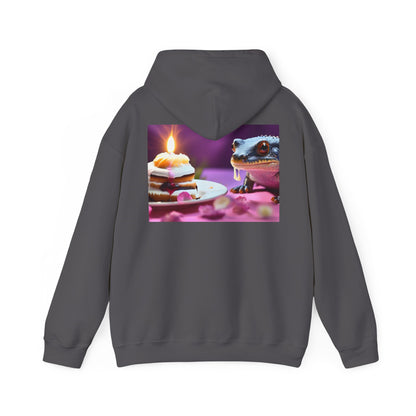 Unisex Heavy Blend™ Hooded Sweatshirt-Salamander Enjoying Cake
