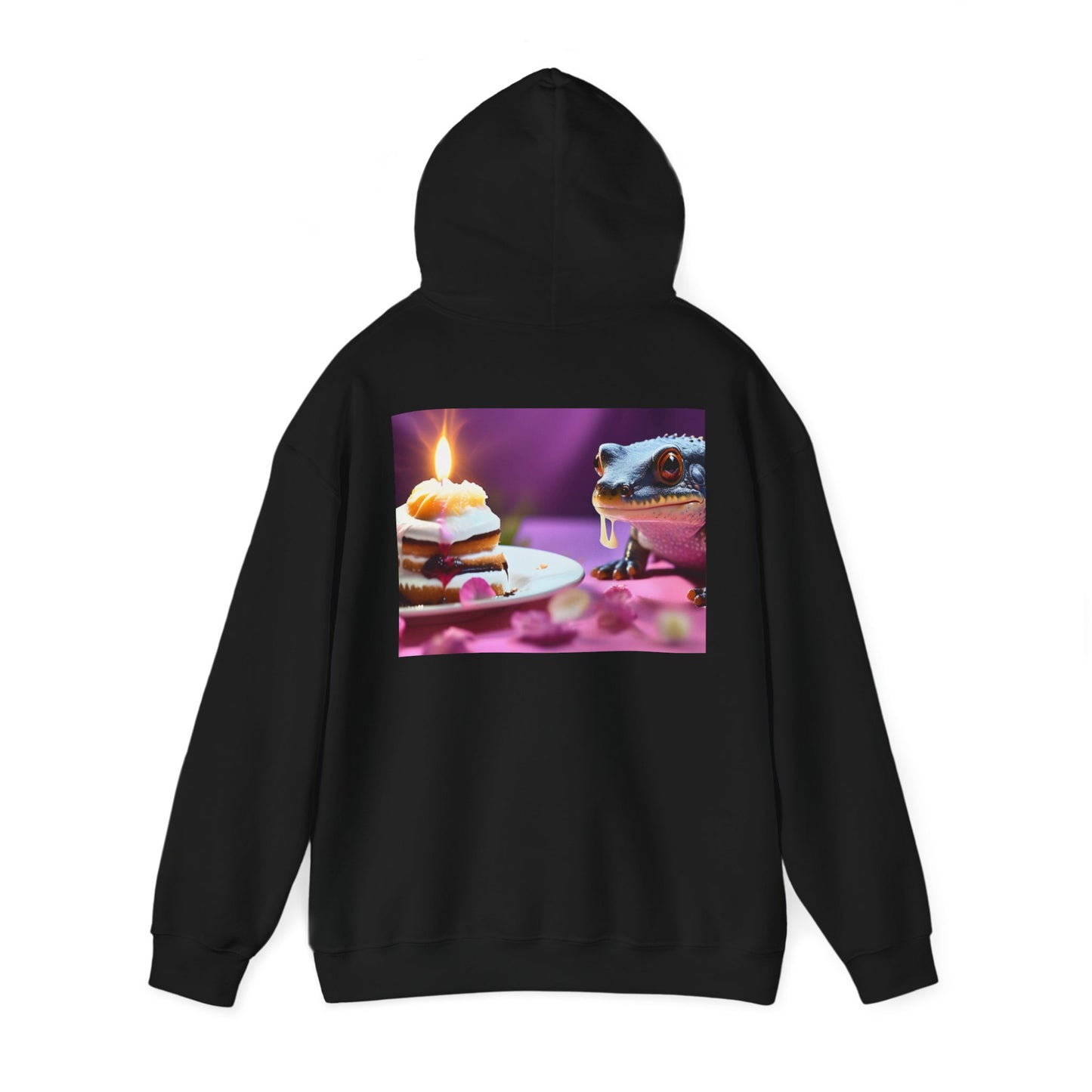 Unisex Heavy Blend™ Hooded Sweatshirt-Salamander Enjoying Cake