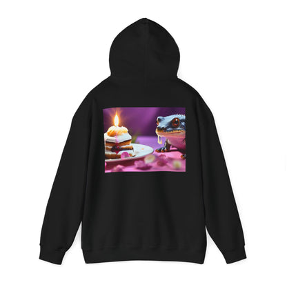 Unisex Heavy Blend™ Hooded Sweatshirt-Salamander Enjoying Cake