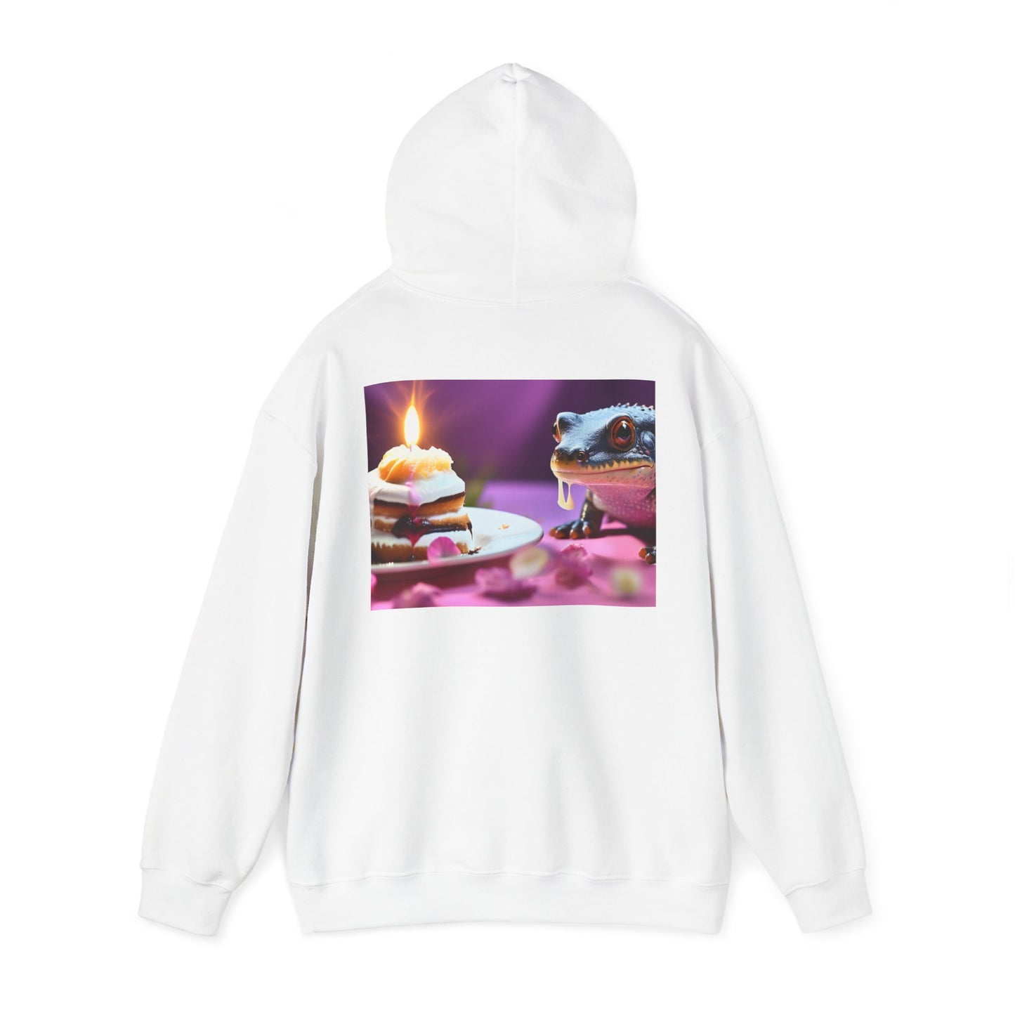 Unisex Heavy Blend™ Hooded Sweatshirt-Salamander Enjoying Cake