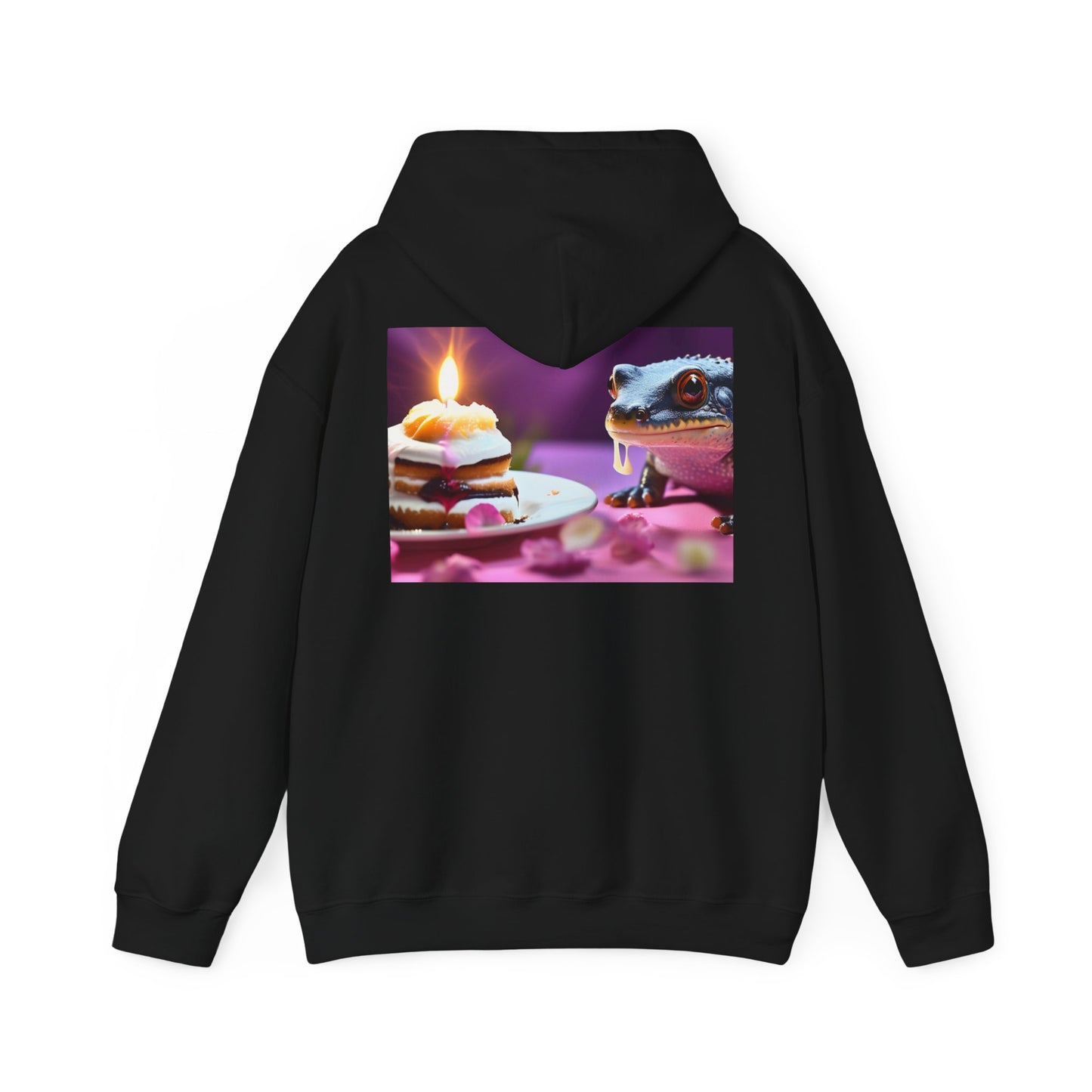 Unisex Heavy Blend™ Hooded Sweatshirt-Salamander Enjoying Cake
