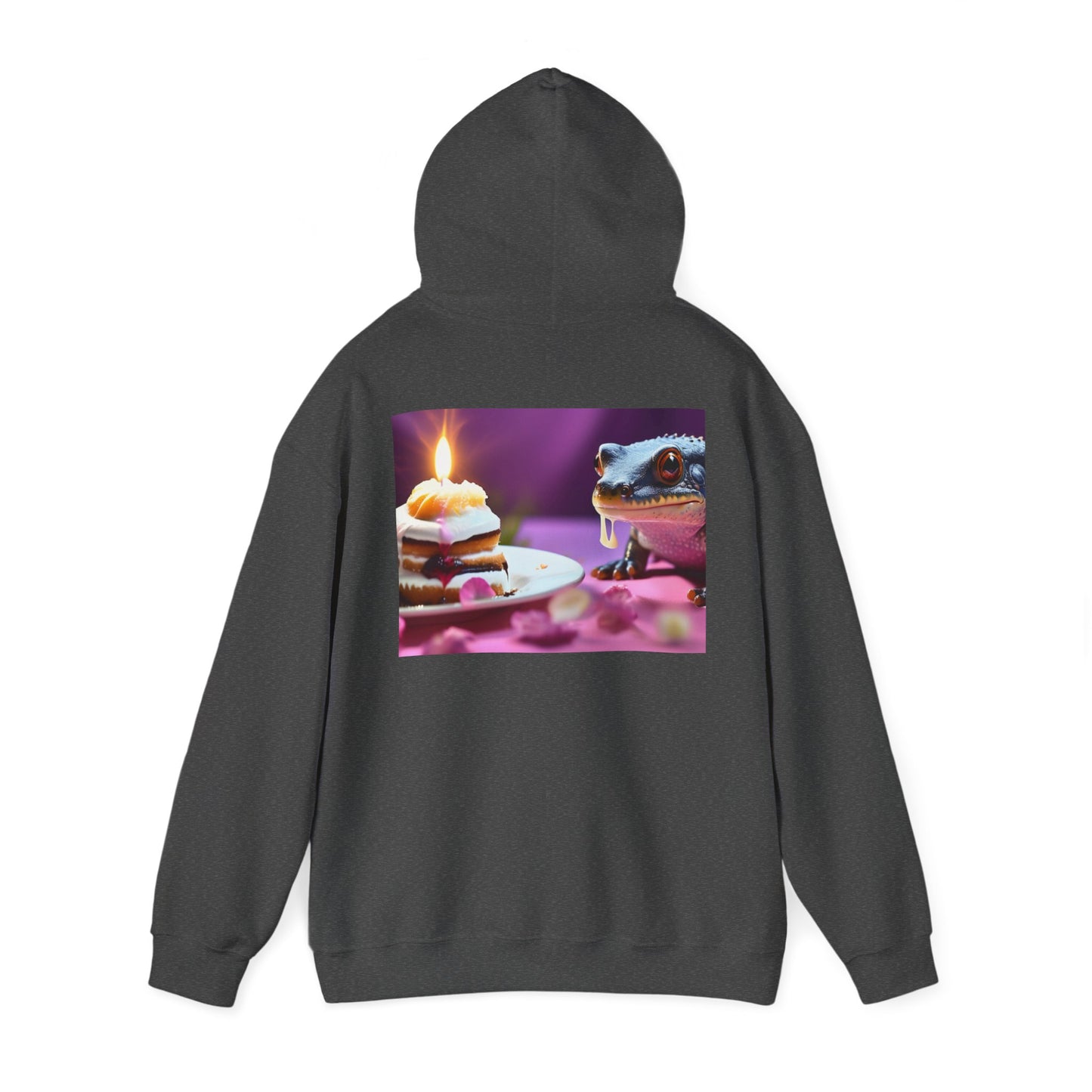 Unisex Heavy Blend™ Hooded Sweatshirt-Salamander Enjoying Cake