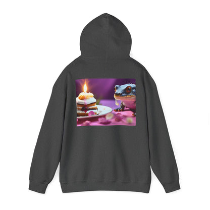 Unisex Heavy Blend™ Hooded Sweatshirt-Salamander Enjoying Cake