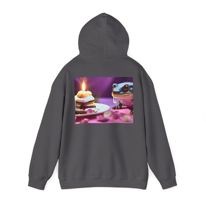 Unisex Heavy Blend™ Hooded Sweatshirt-Salamander Enjoying Cake