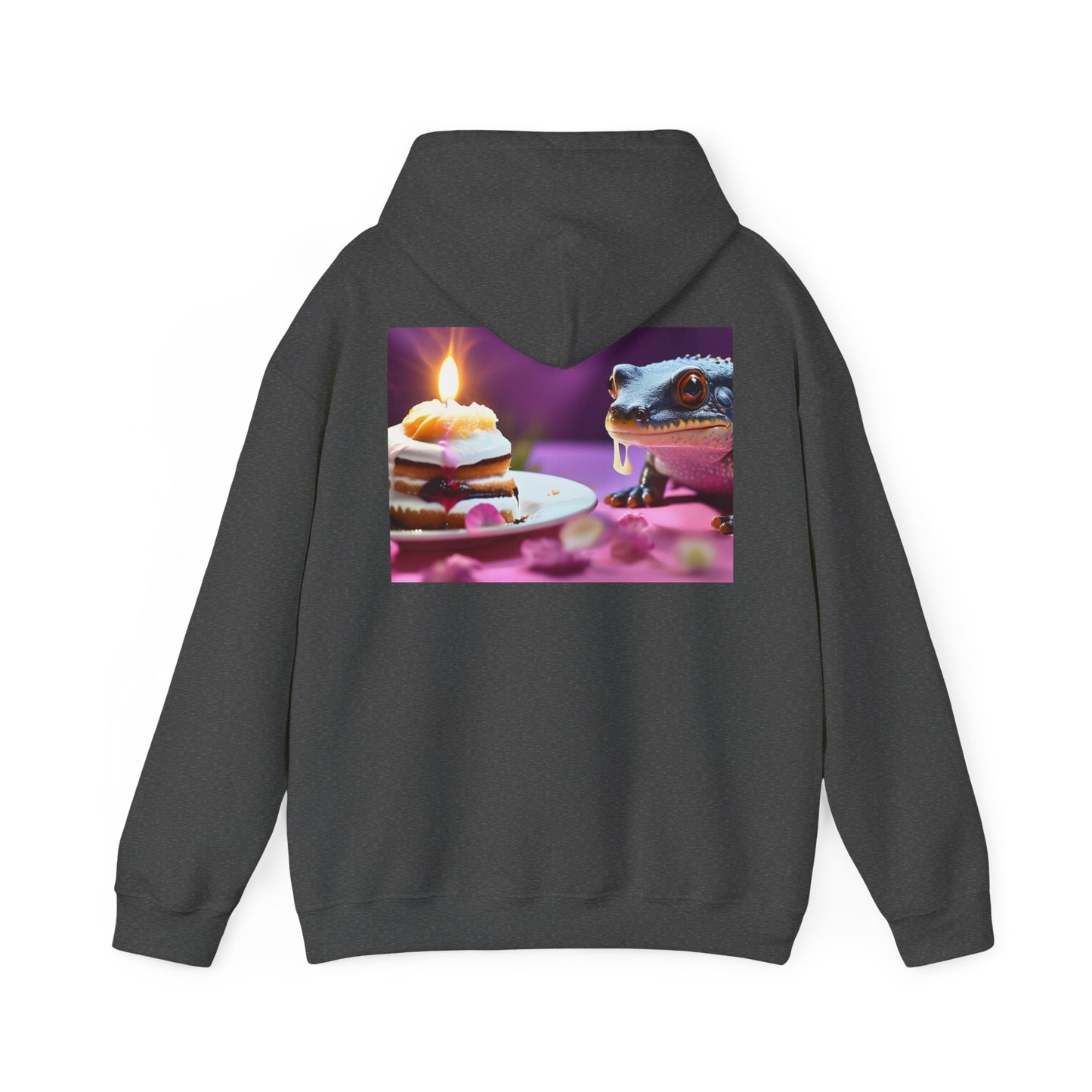 Unisex Heavy Blend™ Hooded Sweatshirt-Salamander Enjoying Cake