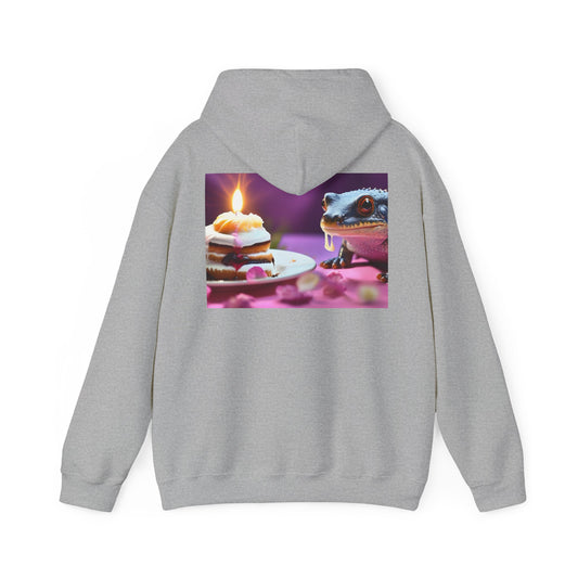 Unisex Heavy Blend™ Hooded Sweatshirt-Salamander Enjoying Cake