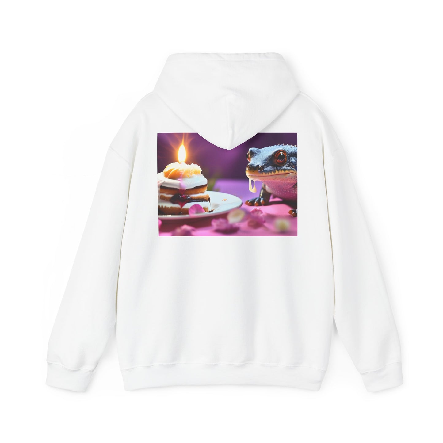 Unisex Heavy Blend™ Hooded Sweatshirt-Salamander Enjoying Cake