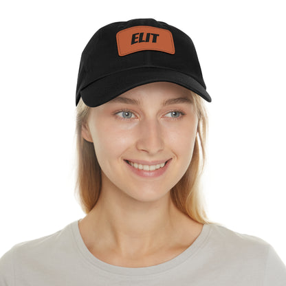 Dad Hat with Leather Patch (Rectangle)-Elit Hat