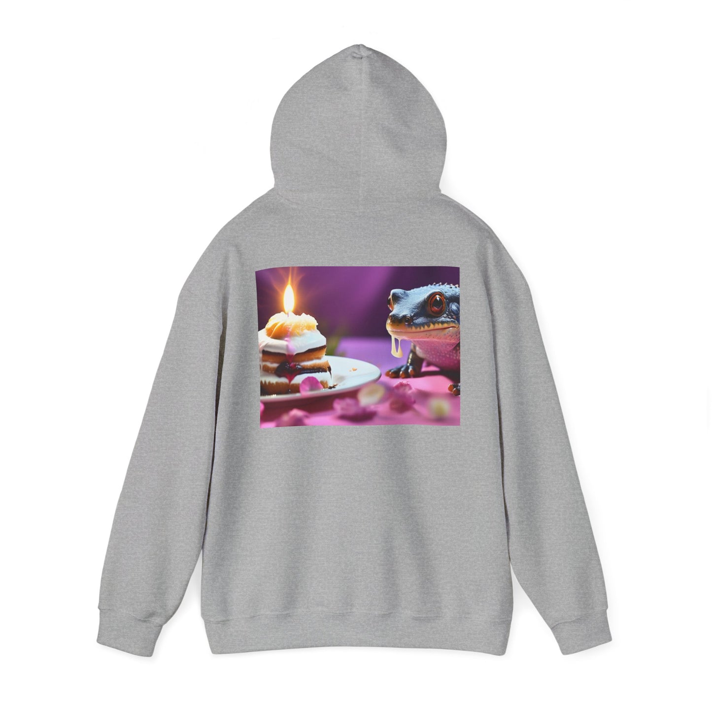 Unisex Heavy Blend™ Hooded Sweatshirt-Salamander Enjoying Cake