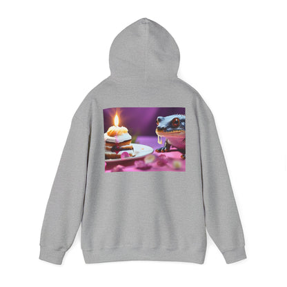 Unisex Heavy Blend™ Hooded Sweatshirt-Salamander Enjoying Cake
